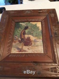 Table Oil On Lumber Original Painter Francisque Noailly Orientaliste