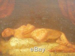 Table Oil On Panel Wood Women Naked Nude Or Before 19 Eme