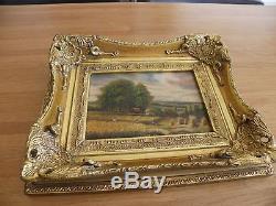 Table Oil On Wood Signed Ba-carvers & Gilders Golden Wood Frame