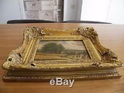 Table Oil On Wood Signed Ba-carvers & Gilders Golden Wood Frame