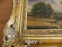 Table Oil On Wood Signed Ba-carvers - Gilders Golden Wood Frame