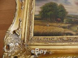 Table Oil On Wood Signed Ba-carvers & Gilders Golden Wood Frame