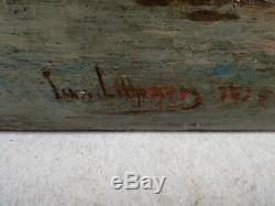 Table Oil Painting On Wood Dutch School Animal Signature Illegible