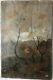 Table Oil Painting Signed Hc (monogram) Barbizon Landscape Nineteenth Study