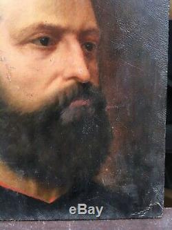 Table Old Bearded Man Portrait By Alice Kaub-casalonga (1875-1948)