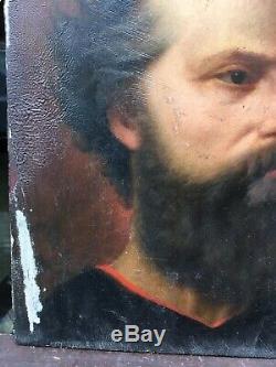Table Old Bearded Man Portrait By Alice Kaub-casalonga (1875-1948)
