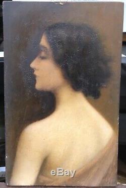 Table Old Portrait Profile Halter By Alice Kaub-casalonga (1875-1948)