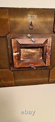Table, Old wooden/plaster golden frame + Vintage oil painting on canvas