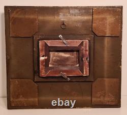 Table, Old wooden/plaster golden frame + Vintage oil painting on canvas