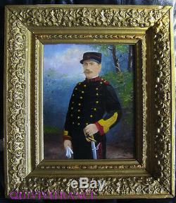 Table Painting On Wood Sergeant Major 38 ° Rgt Artillery Colonial