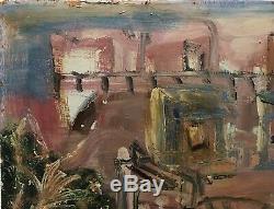 Table Painting Signed 20th Twentieth Carnoty Expressionist Landscape Animated Rare Old