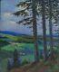 Table Panel Landscape Oil Around 1920 Signed F Ehrlich