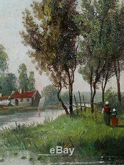 Table Peasant Beside The River Hsp (barbizon School) Late Nineteenth