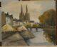 Table Quimper - Oil On Wood (46 X 38 Cm) Signed Maurice Neveu (1919-2012)
