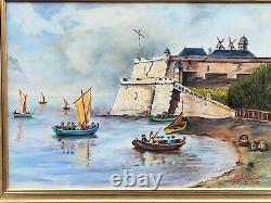 Table Signed. 1972. Citadel De Blaye. Oil Painting On Wood Panel