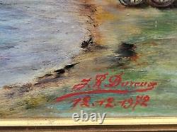 Table Signed. 1972. Citadel De Blaye. Oil Painting On Wood Panel