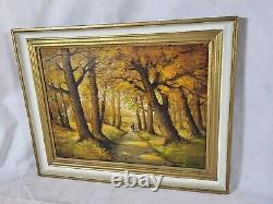 Table Signed By J. Izarie River. Under Animated Wood. Oil Painting On Canvas