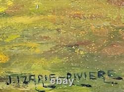 Table Signed By J. Izarie River. Under Animated Wood. Oil Painting On Canvas