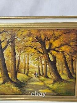 Table Signed By J. Izarie River. Under Animated Wood. Oil Painting On Canvas