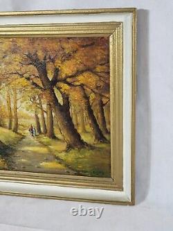 Table Signed By J. Izarie River. Under Animated Wood. Oil Painting On Canvas