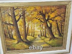 Table Signed By J. Izarie River. Under Animated Wood. Oil Painting On Canvas