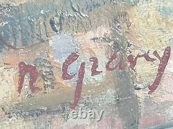 Table Signed N. Gravy. Musical Instrument. Oil Painting On Wood Panel