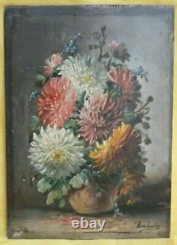 Table XIX Bouquet Of Flower Signe Dubois Oil On Wood 22 X 16 CM