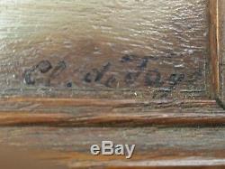 Table XIX Mountain Signed Oil On Cl. Defaye Antique Oil Painting