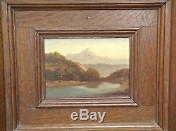 Table XIX Mountain Signed Oil On Cl. Defaye Antique Oil Painting