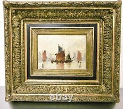 Table XIX Painting/oil/sea Sign Signed C. Kusner, Superb Frame