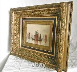 Table XIX Painting/oil/sea Sign Signed C. Kusner, Superb Frame