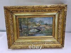 Table/frame In Golden Wood With Painting On Panel