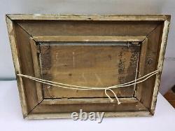 Table/frame In Golden Wood With Painting On Panel
