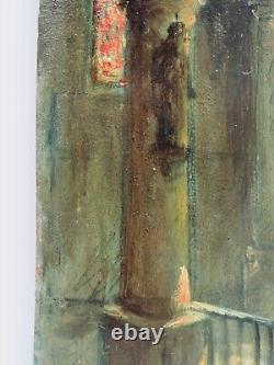 Tableau Beginning 20th century. Paul-Henry Lafon, Quiberon, Morbihan, Breton Woman in Prayer
