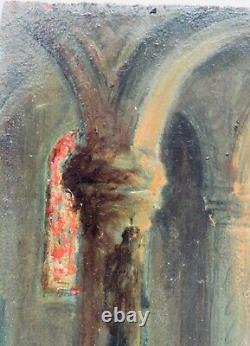 Tableau Beginning 20th century. Paul-Henry Lafon, Quiberon, Morbihan, Breton Woman in Prayer