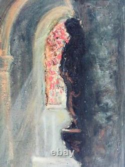 Tableau Beginning 20th century. Paul-Henry Lafon, Quiberon, Morbihan, Breton Woman in Prayer