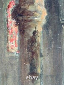 Tableau Beginning 20th century. Paul-Henry Lafon, Quiberon, Morbihan, Breton Woman in Prayer