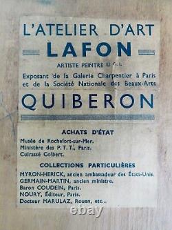 Tableau Beginning 20th century. Paul-Henry Lafon, Quiberon, Morbihan, Breton Woman in Prayer