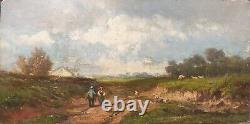 Tableau DUPRE Attributed French Barbizon Landscape 19th Century