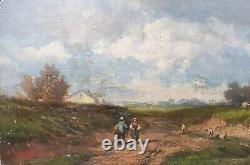 Tableau DUPRE Attributed French Barbizon Landscape 19th Century