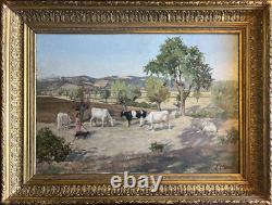 Tableau HSP Orientalist Pastoral signed Eugénie Clarac (1886/1960) Algeria
