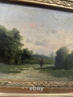 Tableau Hsp École Barbizon 19th Century Landscape Signed