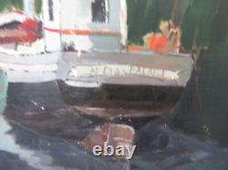 Tableau Le Treport Oil on Wood 1950