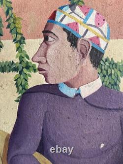 Tableau & Oil Painting on Canvas Jalil Moukim Morocco 1988 Painting