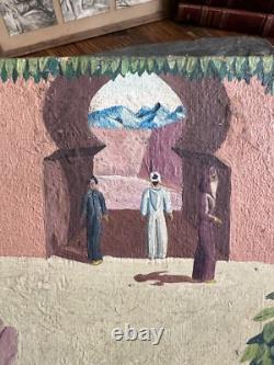 Tableau & Oil Painting on Canvas Jalil Moukim Morocco 1988 Painting