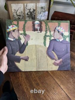 Tableau & Oil Painting on Canvas Jalil Moukim Morocco 1988 Painting