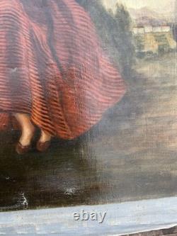 Tableau & Oil Painting on Canvas Portrait of a Woman in a Red Dress