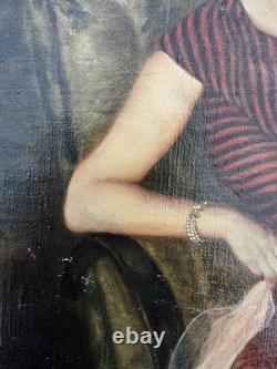 Tableau & Oil Painting on Canvas Portrait of a Woman in a Red Dress