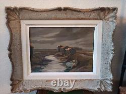 Tableau. Oil on Wood. Marine. Arceau Channel. Isle of Oléron. Signed