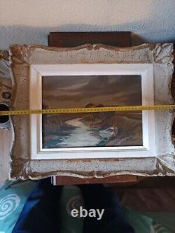 Tableau. Oil on Wood. Marine. Arceau Channel. Isle of Oléron. Signed